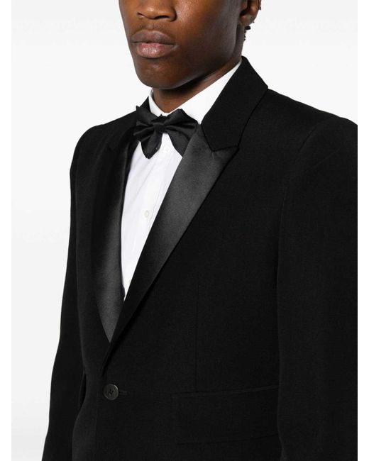 SAPIO Black Single-Breasted Cotton-Wool Blazer