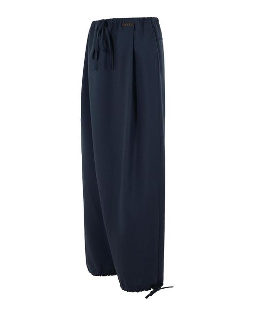 Marni Blue Virgin Wool Trousers