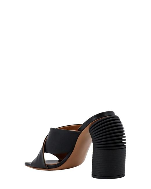 Off-White c/o Virgil Abloh Black Chic Leather Sandals With Squared Toe