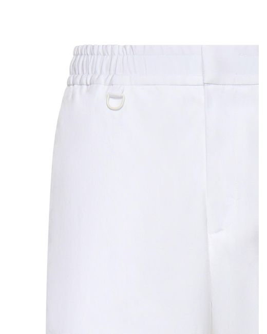Laminar White Cotton And Nylon Twill Trousers for men