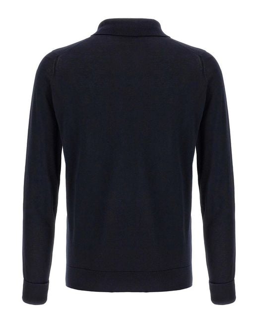 John Smedley Blue Polo Shirt for men