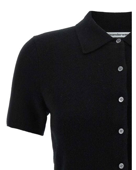 T By Alexander Wang Black Polo Cardigan