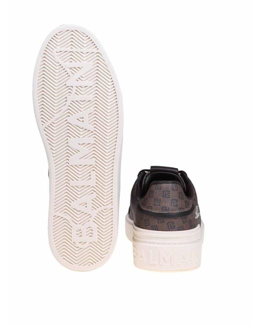 Balmain Brown Calfskin Sneakers for men
