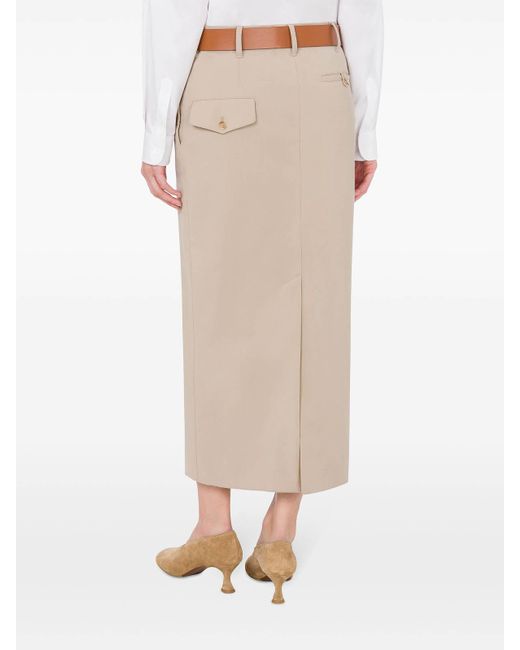 Moschino Natural Belted Buckle Detailed Skirt