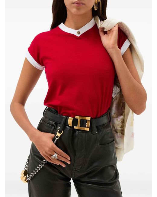 Versace Red Multicolor Cotton T