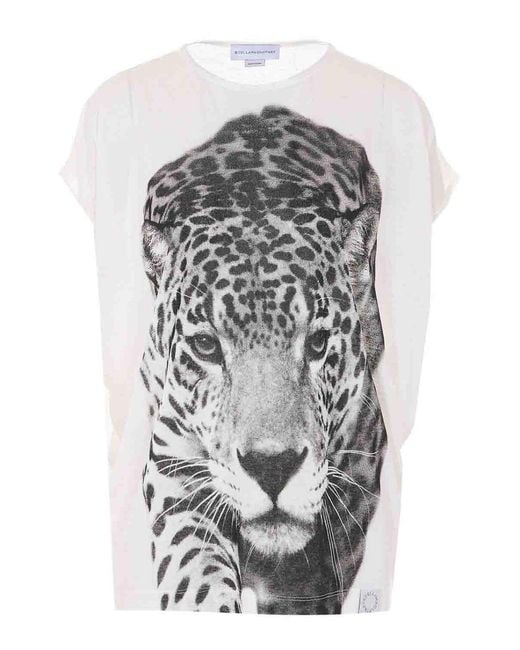 Stella McCartney Gray Cream Cloud Leopard T-Shirt