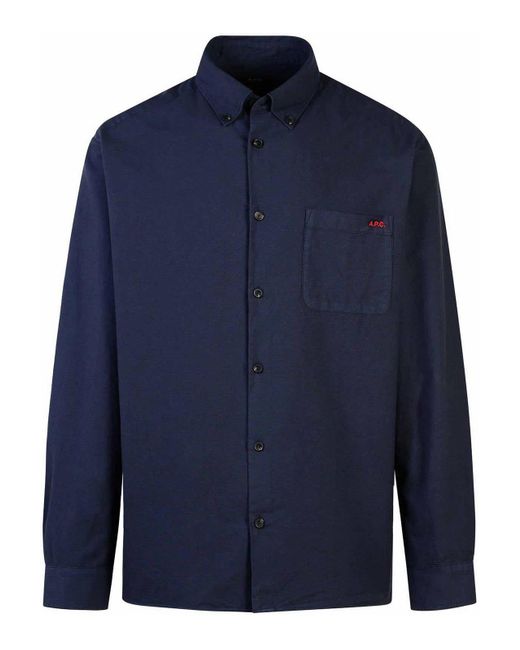 A.P.C. Blue Mateo Cotton Shirt for men