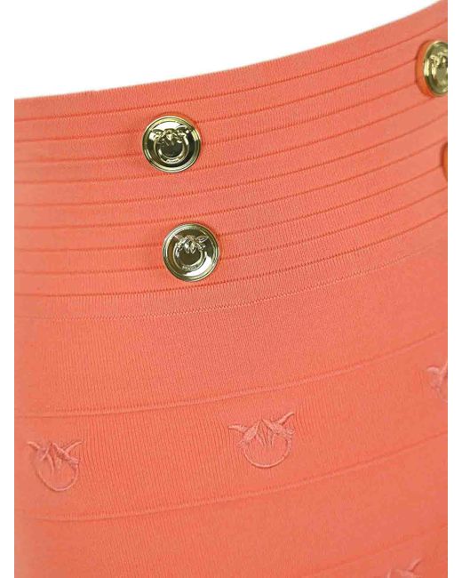 Pinko Orange Stapelia Viscose Midi Skirt