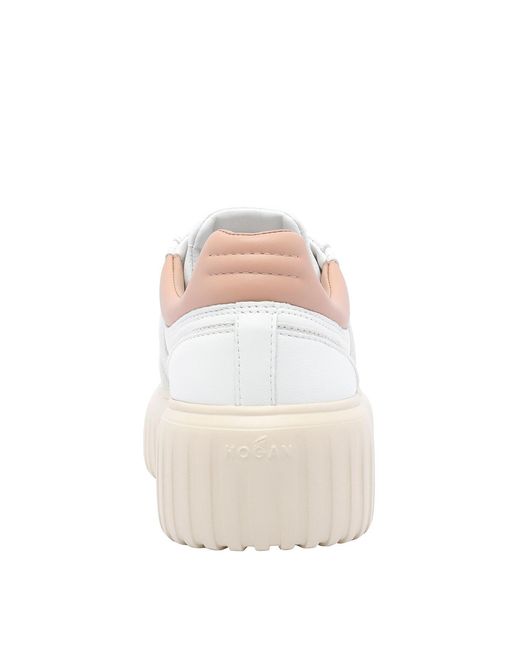 Hogan White H-Stripes Sneakers