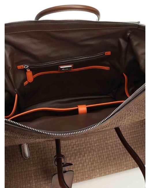 Santoni Brown 48-Hour Holdall for men
