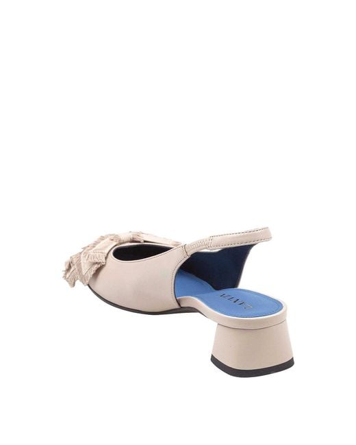 Lanvin Natural Slingback Bow Small Heel Sand