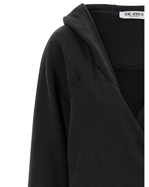 The Attico Black Hooded Dress