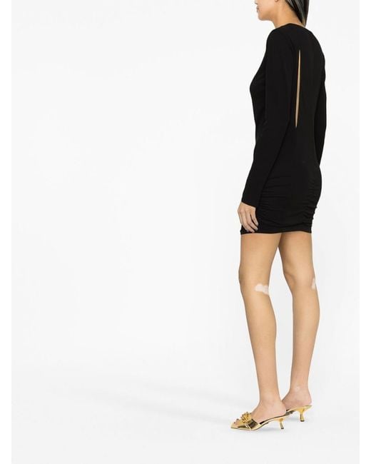 Versace Black Cut-Out Crewneck Dress With Rear Zip