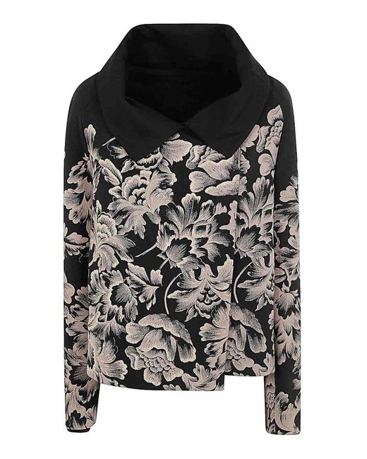 Ibrigu Black Double Print & Embroidered Jacket