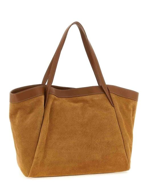 Twinset Brown Suede Shopping Bag