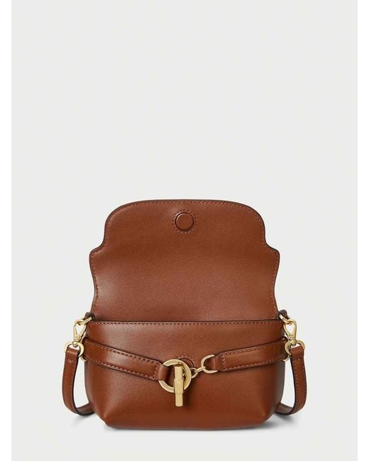Ralph Lauren Brown Crs-Crossbody-Small-Natural Smth Leathr