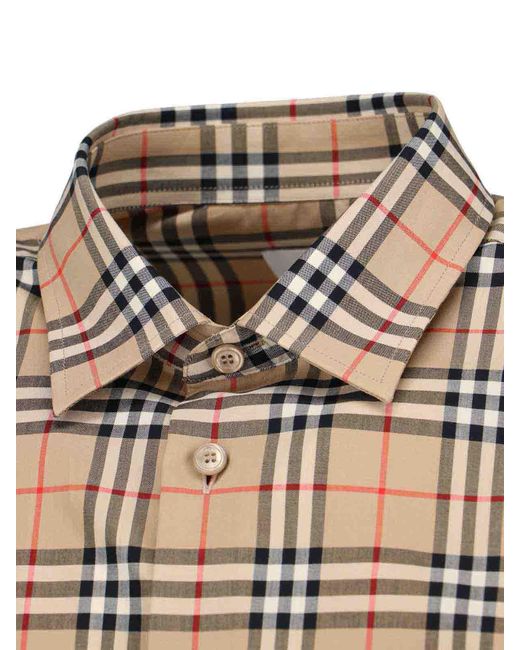 Burberry Brown Simson Check Shirt for men
