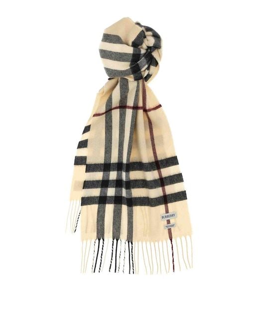 Burberry White Plaid Wool-Blend Scarf for men