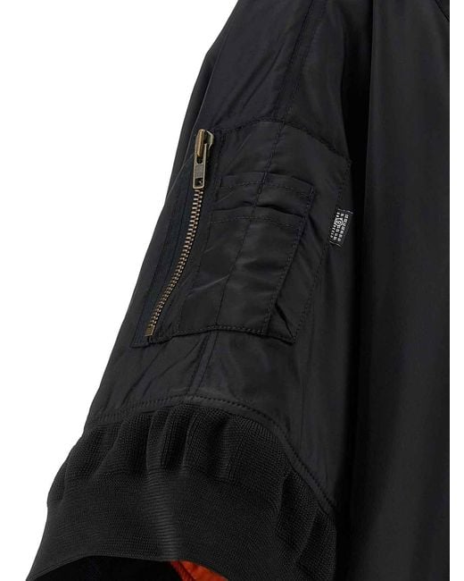 MM6 by Maison Margiela Black Bomber Jacket