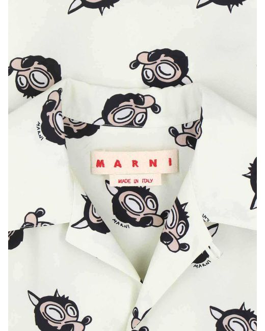 Marni White Viscose Shirt for men