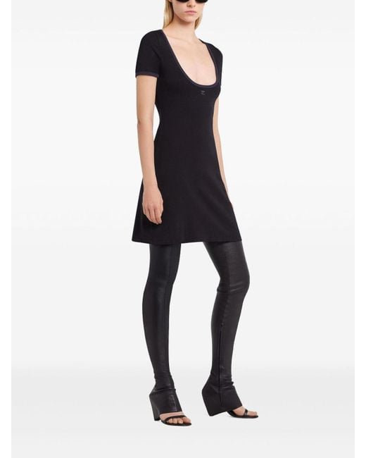 Courreges Black Fitted Mini Dress