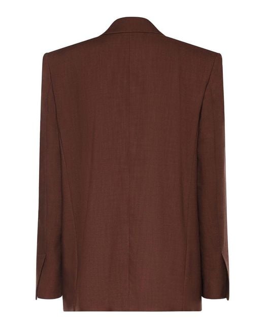Pinko Brown Single-Breasted Jacket With A Rustic Look