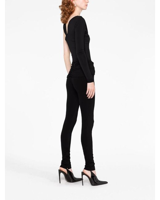 Magda Butrym Black Floral Embellished Leggings