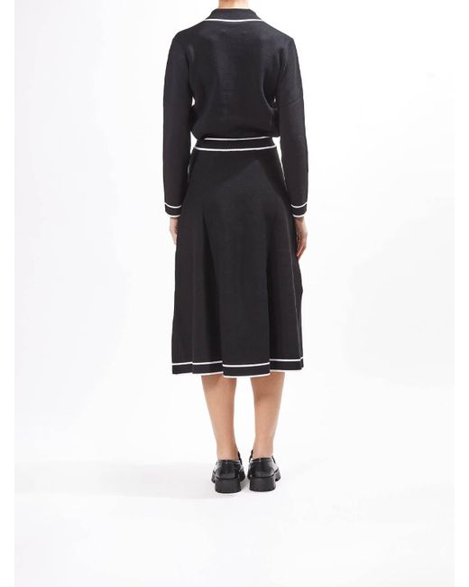 Karl Lagerfeld Black Elegant Knit Skirt
