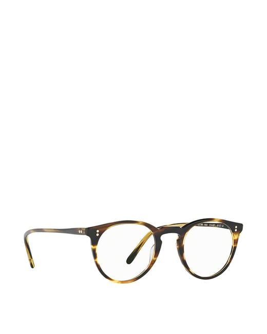 Oliver Peoples Brown O'Malley Tortoiseshell Round Eyeglasses
