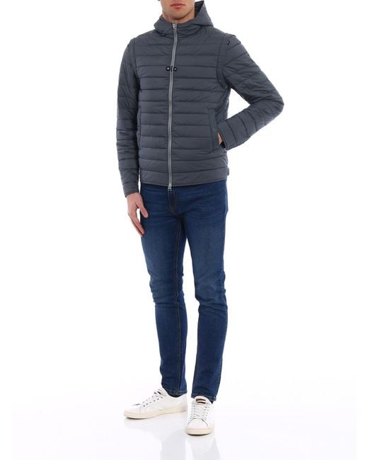 Herno Blue Jacket With Removable Sleeves for men