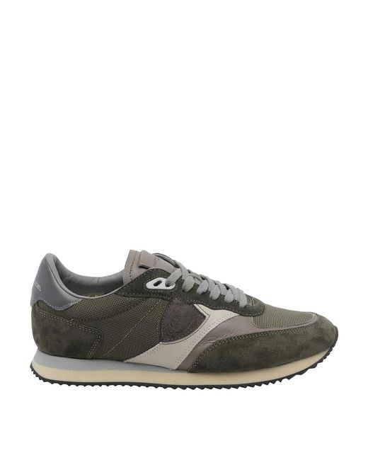 Philippe Model Gray Blville Suede Sneakers for men
