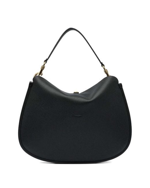 Etro Black Extra-Large Leather Shoulder Bag