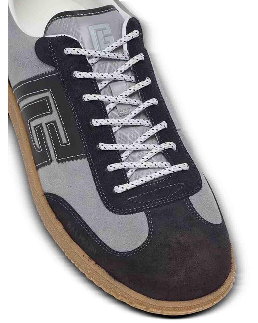 Balmain Gray Low Top Lace Up Sneaker
