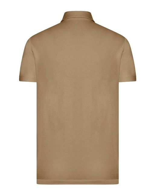 Zanone Brown Short Sleeve Polo for men
