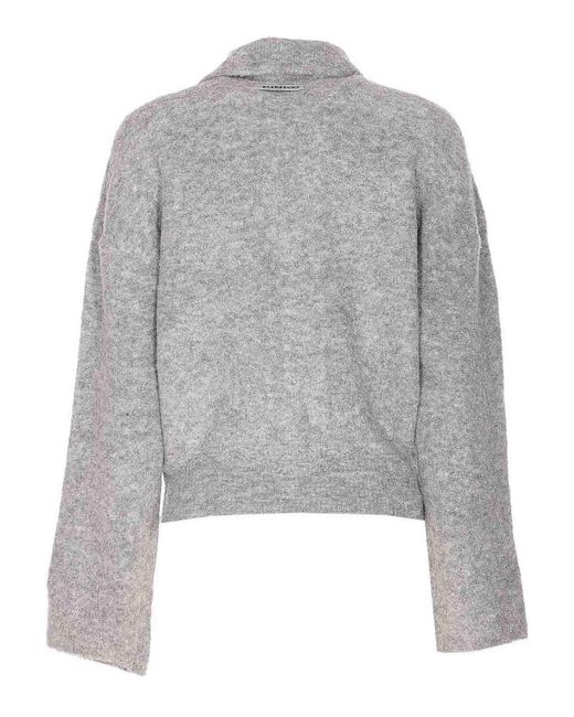 Pinko Gray Dark Lady Knitted Jacket