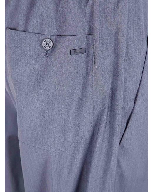 Herno Blue Relaxed Functional Trousers for men