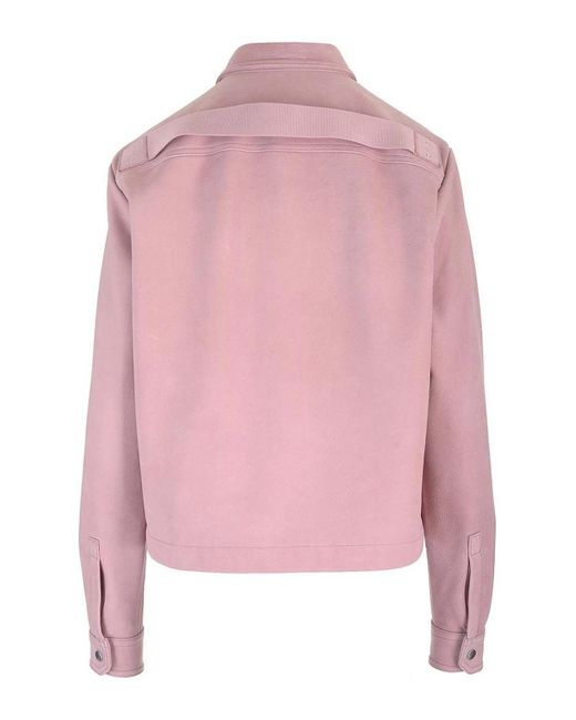 Rick Owens Pink Alice Strobe Leather Jacket