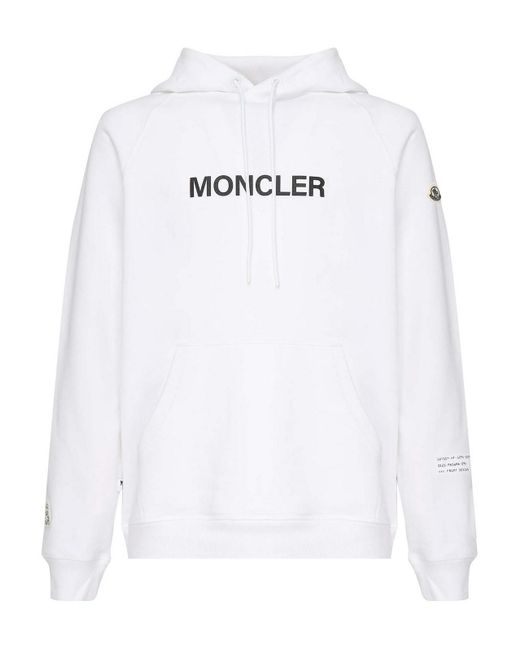 Moncler White X Frgmt Hoodie With Logo for men