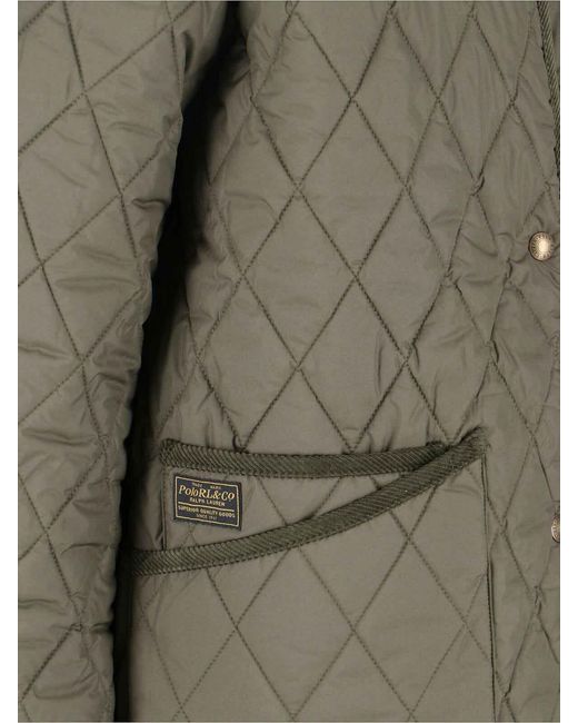 Polo Ralph Lauren Gray Quilted Velvet Collar Recycled Jacket