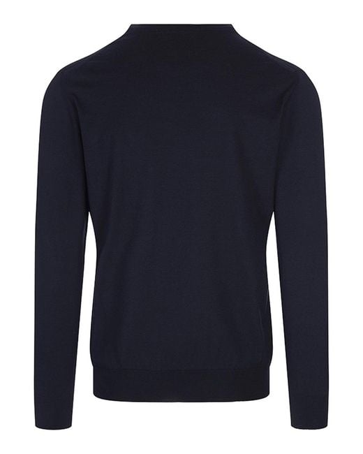 Kiton Blue Crewneck Sweater for men