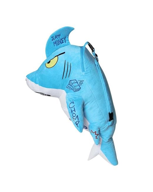 Sprayground Blue Shark Plush Backpack for men