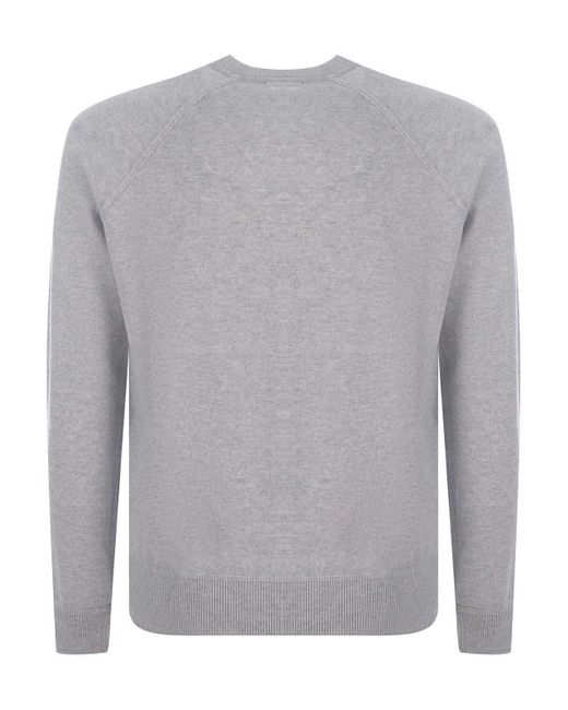 Malo Gray Cashmere Crewneck Pull for men