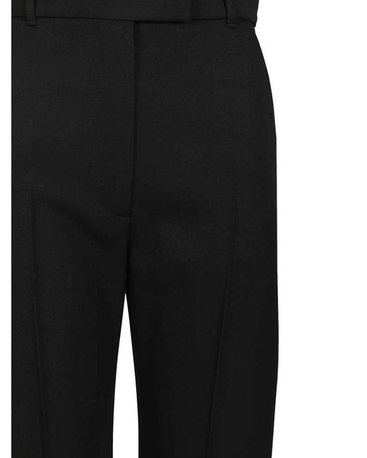 McQueen Black Tailored Straight-Leg Trousers