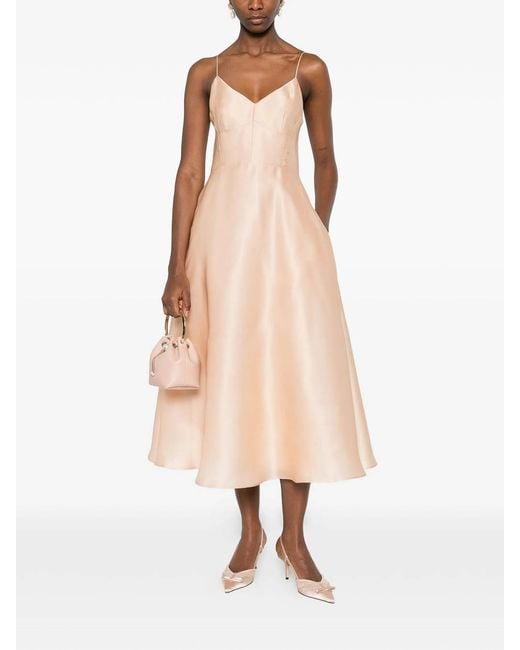 Alberta Ferretti Pink A-Line Midi Dress