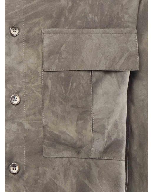 Giuliano Galiano Gray Kito Viscose Shirt for men