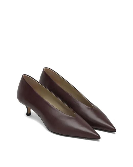 Le Monde Beryl Brown Babouche Kitten Pump Plum