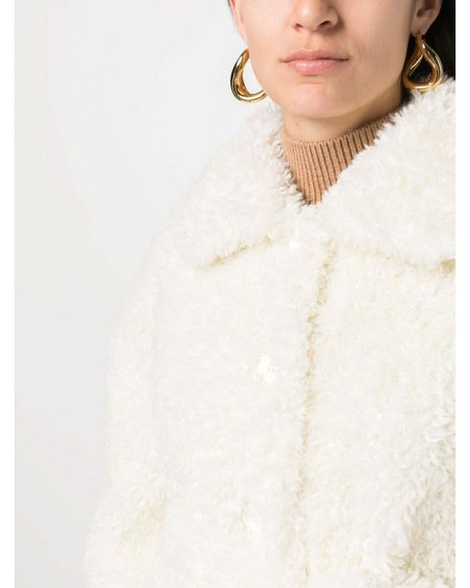P.A.R.O.S.H. White Short Faux Fur Jacket