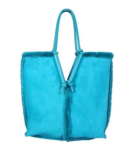 Bottega Veneta Blue Bolster Tote Bag