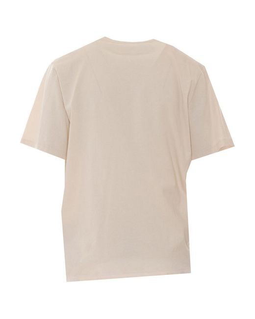 MM6 by Maison Margiela White Numeric Logo Draped T-Shirt