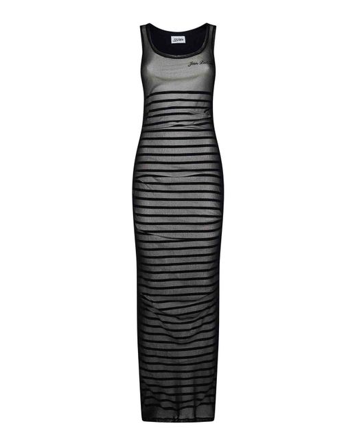 Jean Paul Gaultier Black Tulle And Viscose Blend Dress